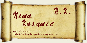 Nina Kosanić vizit kartica